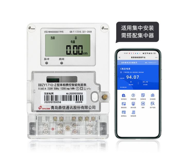 青島鼎信DDZY1710-Z型RS485通訊智能電能表