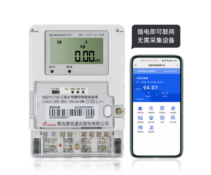 青島鼎信DDZY1710-Z型4G通訊智能電能表